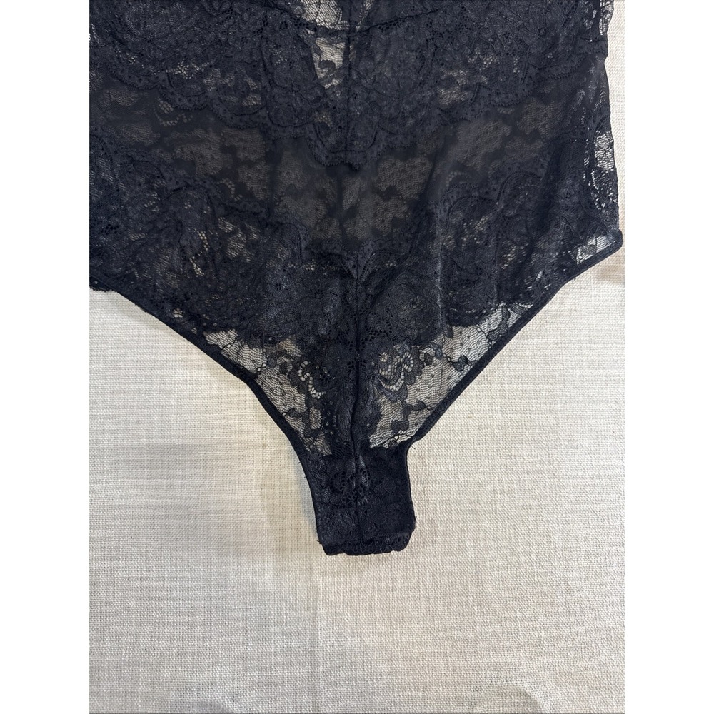 Jette Bodysuit Womens 38D Black Lace Sheer Underwire Unlined Lingerie Sexy Disco - Picture 5 of 12